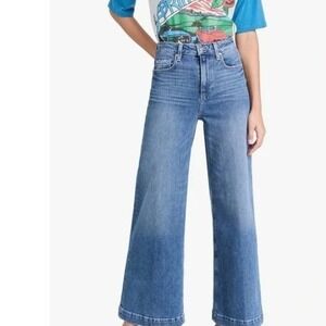 PAIGE Harper High Rise Wide Leg Jeans Blue Women's Size 28 Minimalist Casual EUC